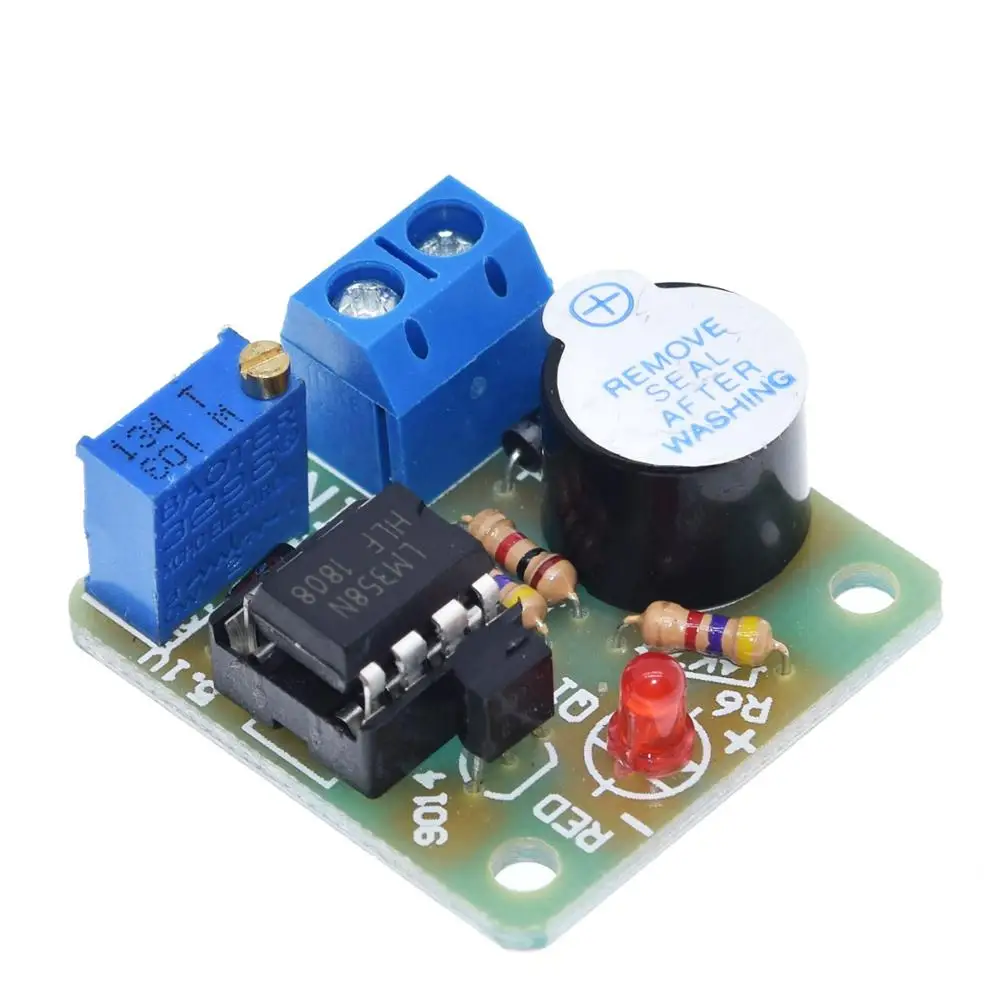 12V LM358 аккумулятор звук светильник Сигнализация доска зуммер предупреждения над