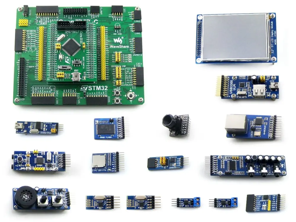 

module STM32 Development Board STM32F407VET6/STM32F407VGT6 MCU Open407V-C Evaluation Kit+PL2303 USB UART Boar+14 Accessory Modul