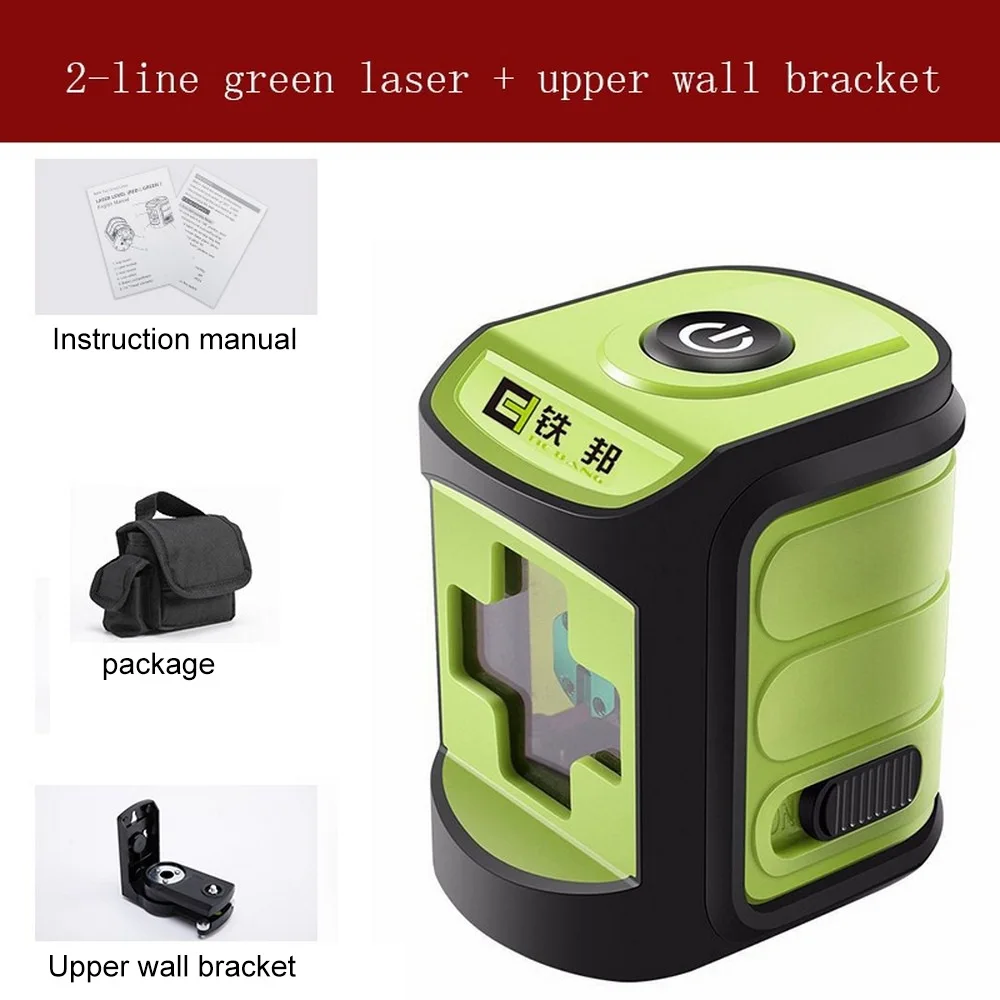 

2 Lines Red Green Blue Laser Level Green Beam Cross Line Auto Self-Leveling Horizontal And Vertical with Upper Wall Bracket