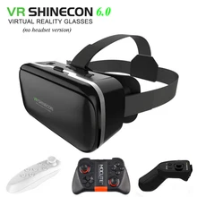 VR Shinecon 6,0 3D очки виртуальной реальности с эффектом погружения картонная VR коробка гарнитура для 4,5-6,0 дюймового смартфона+ контроллер