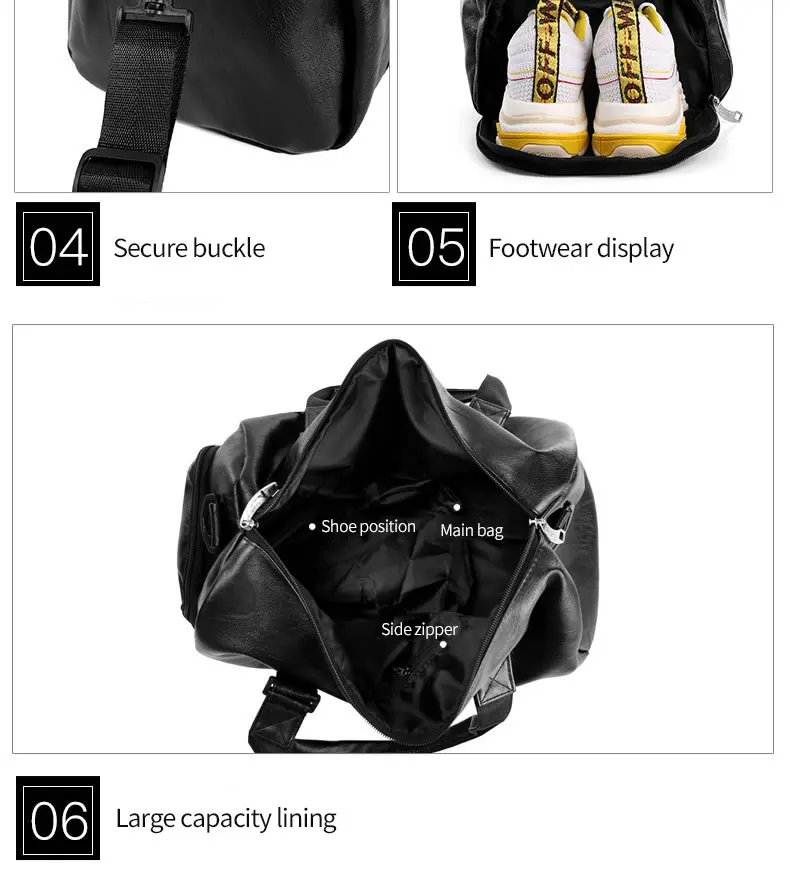 Мужская спортивная сумка для спортзала из искусственной кожи, Большая вместительная сумка для тренировок на открытом воздухе, водонепроницаемая сумка для фитнеса, Женская дорожная сумка для путешествий, Повседневная сумка для багажа