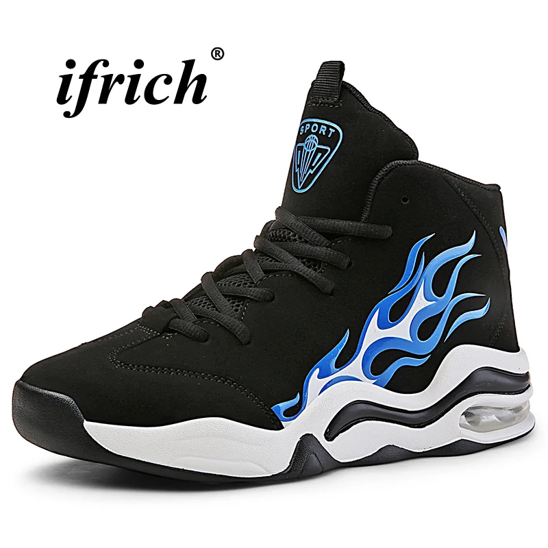 

Sneakers Men Basketball Blue Orange Male Training Shoes Comfortable Sport Shoes Basketball Men Air Cushion Outdoor Boys Shoes