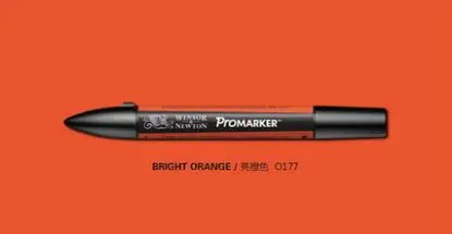 Winsor& Newton ProMarkers двухконцевые графические маркеры профессиональные ручки для дизайна красные и оранжевые - Цвет: bright orange