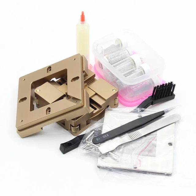 

BGA reballing kit, universal BGA Jig Holder, 80/90mm BGA reball station with auto adjust and magnet + Solder ball template