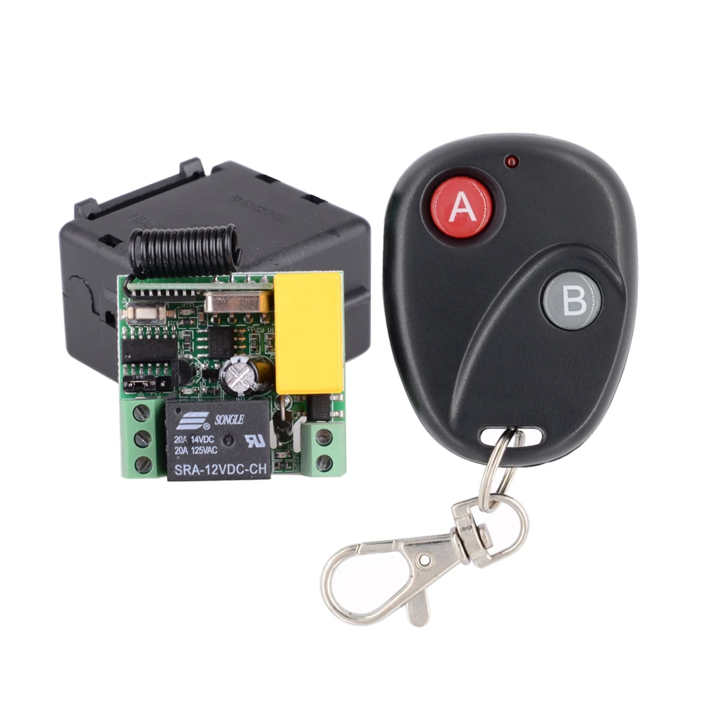 

Mini Size AC 220V 1CH 1 CH 10A RF Wireless Remote Control Switch System, Receiver+Transmitter Latched (A=ON,B=OFF)