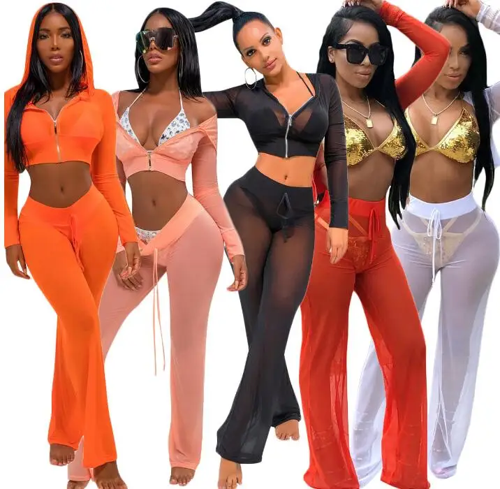 

New standard code European and American fashion casual mesh set Foreign trade explosion model multi-color perspective set
