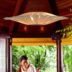 Бамбуковые светильники для гостиной ресторан лампа китайский стиль деревянный лампы шпон столовая огни