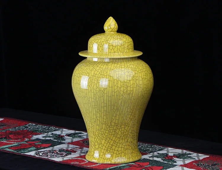 Jingdezhen ceramic temple jar Antique Porcelain ginger jars wholesale decorative jars and vases small ceramic jar Crack glaze  (5)
