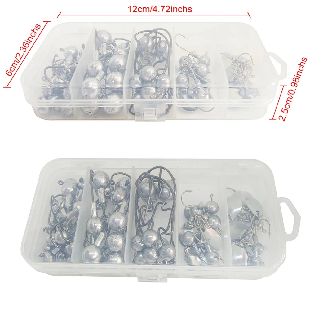 Набор рыболовных крючков для ловли рыбы 45 штук джигхед неокрашенный 1 5 г 10
