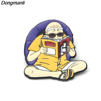 

P2302 Dongmanli 20pcs/lot wholesale Anime Dragon Ball Cute Master Roshi Kame Sennin Metal enamel badges pin brooch jewelry