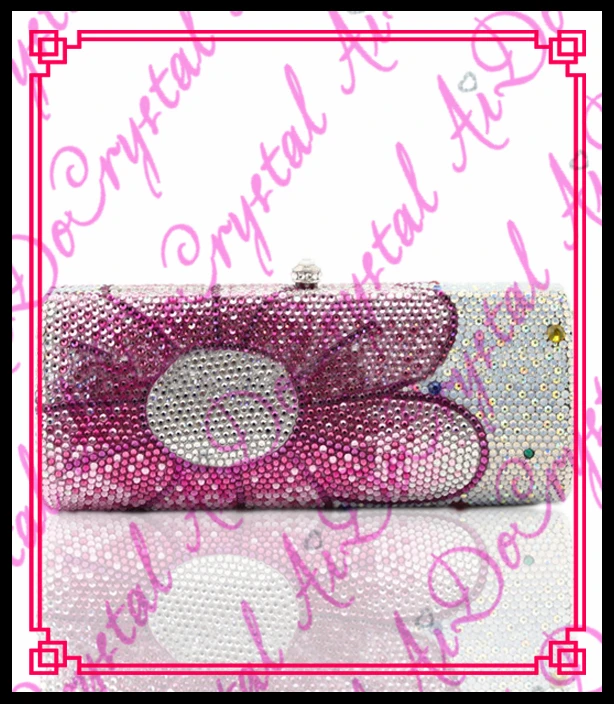 

Aidocrystal 2016 Hot sale woman pink flower handbags fashion party clutch bag for girls