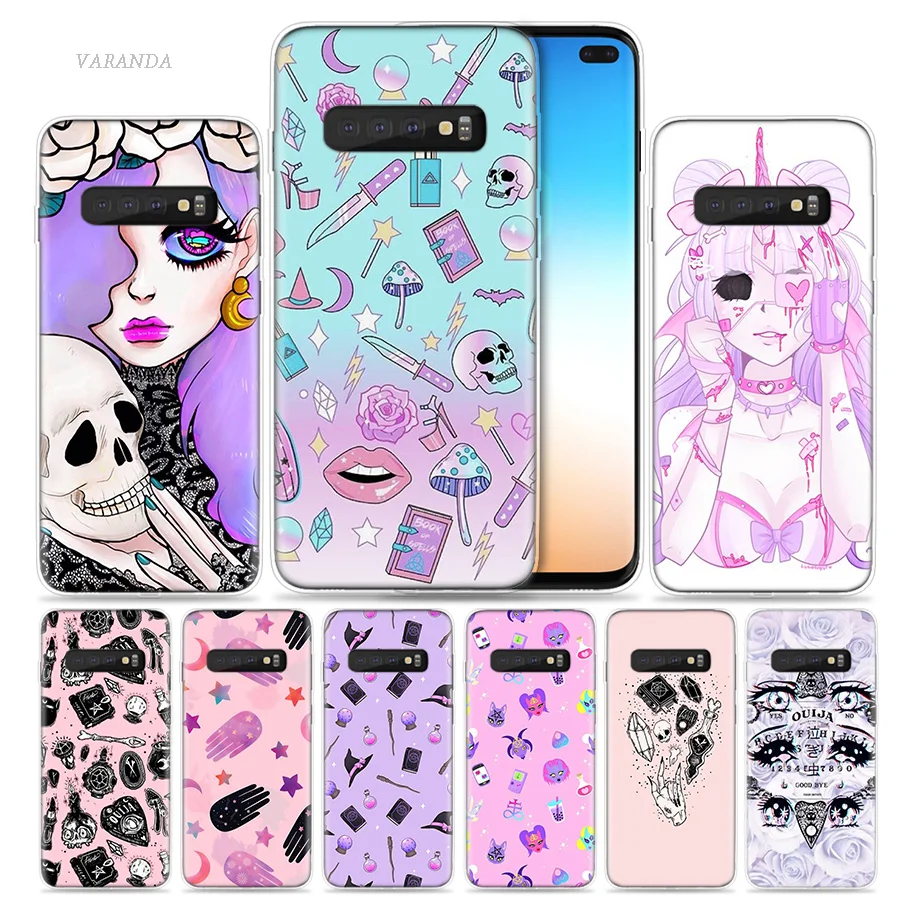 

Girly Pastel Witch Goth Case for Samsung Galaxy S8 S9 S10 5G S10e S7 Note 8 9 J4 J6 Plus J5 J8 2018 J3 Silicone Phone Bags Capa