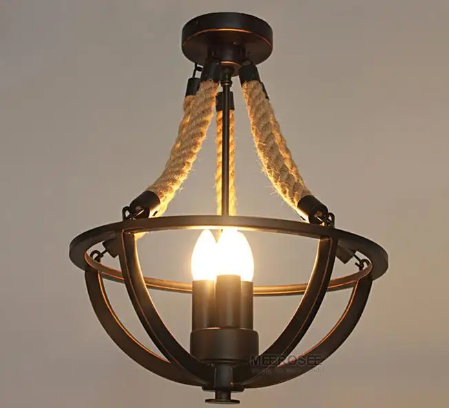 

America style pendant light fitting rope hanging dining room restaurant lamp vintage pendant lighting free shipping