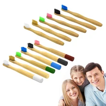 Новинка, 1 шт., детская низкоуглеродная бамбуковая зубная щетка с несколькими деревянными ручками, зубная щетка с мягкой щетиной, зубная щетка для ежедневного использования