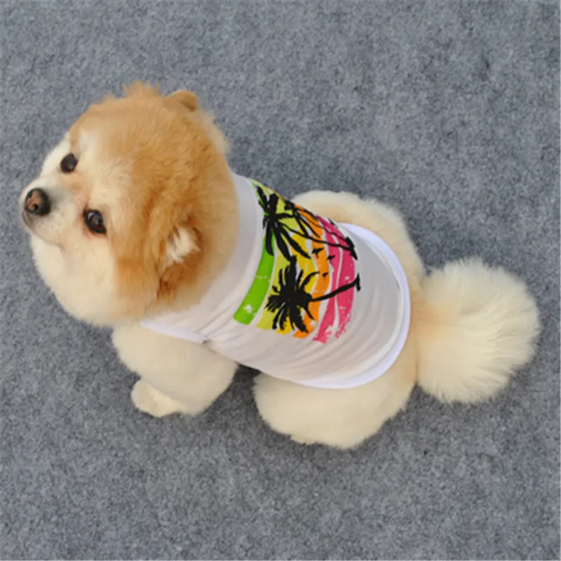 Summer beach Style puppy dog t shirt 2019 new arrival cheap breathable cotton Pet dog Clothes for small dog vest