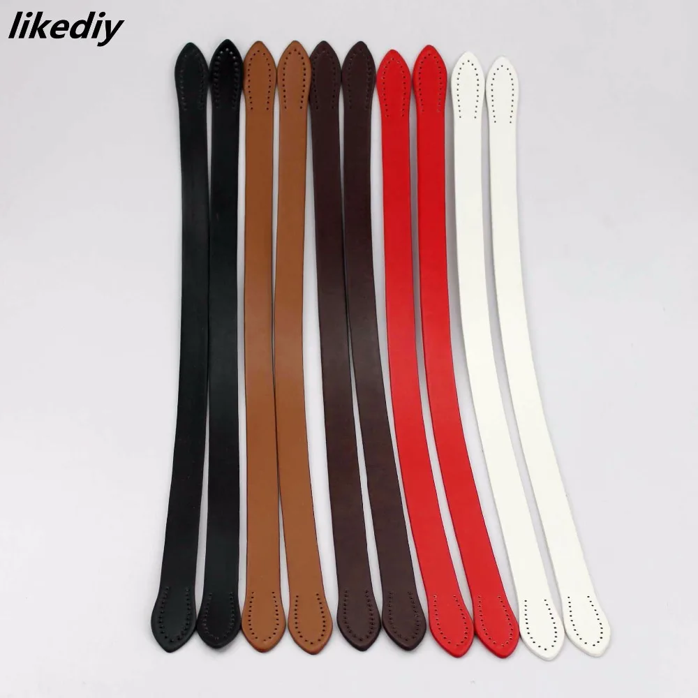 

3 pairs/lot 60 cm long hand sewing leaves vertical bar Imitation leather handle PU shoulder bag belt bale handle