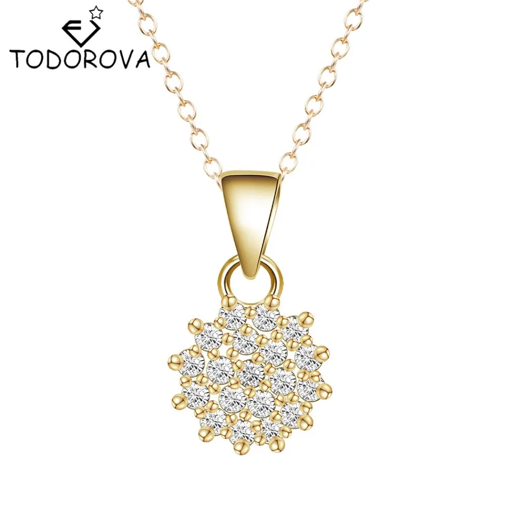 Image Gold Plated Crystal Zircon Charm Pendant Collier Long Friends Chain Necklace Bijouterie for Women Grandmother Gift Jewelry Store