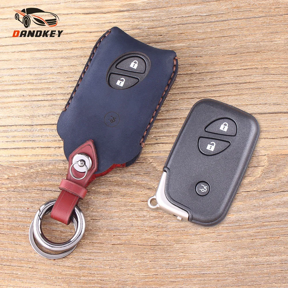 

DANDKEY 3 Button Genuine Leather Protector Car Keychain Key Cover Case FOB For Lexus IS250 ES350 GS350 LS460 GS