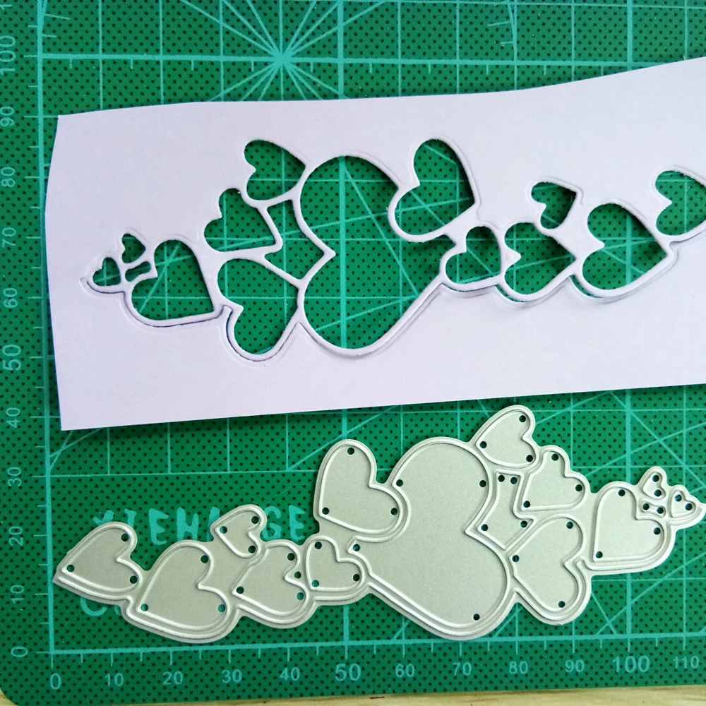 

ForeWan Handcraft Metal Steel Cutting Dies Heart Border Embossing Knife Mold Stencil for DIY Scrapbooking Album Card