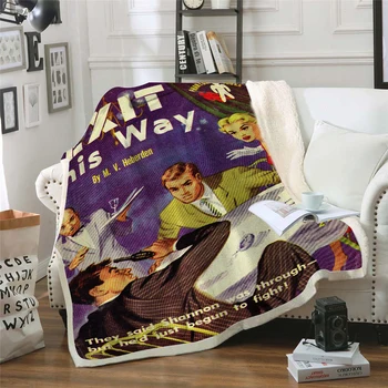 

This Way Poster Throw Blanket Adult Home Beds Cover Plush Kids Soft Office Quilts Brand Fashion Travel Picnic 3D Printed