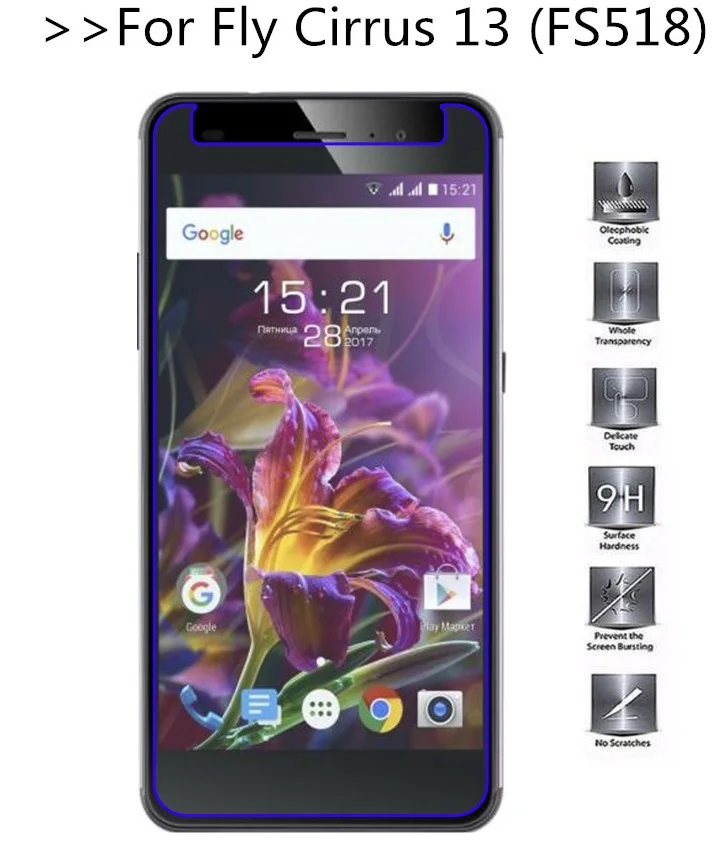 

Screen Protector phone For Fly Cirrus 13 FS518 phone Tempered Glass SmartPhone Film Protective Screen Cover