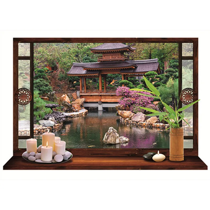 3D Fake Window Flower Scenery Wall Sticker Decal Vinyl Art Mural Home Decoration