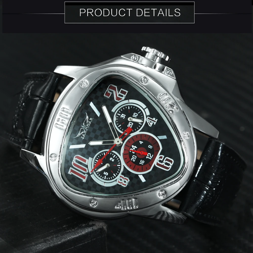 triangle masculino 3 sub-mostradores 6 mãos reloj hombre
