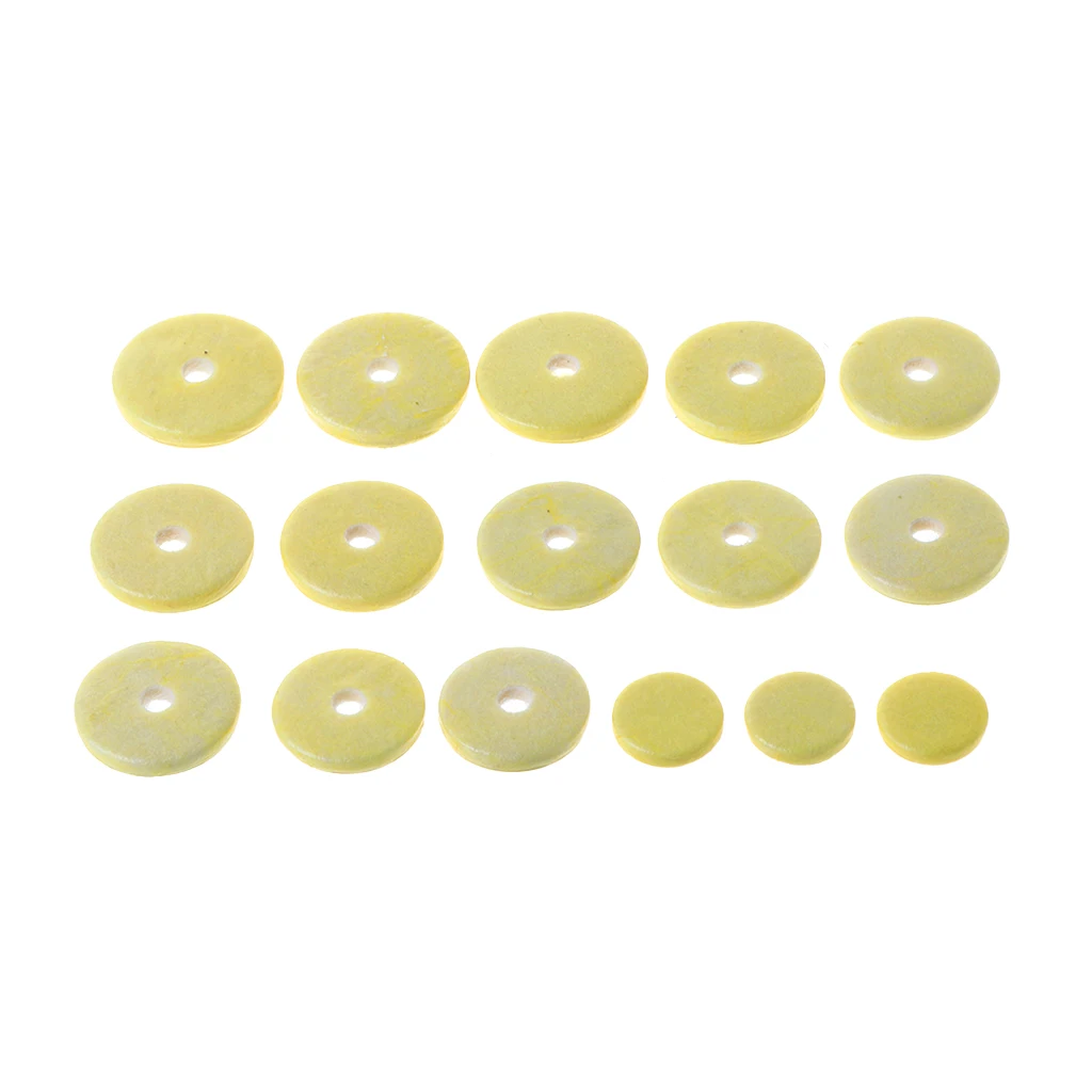 

16pcs Flute Leather Pad Music Woodwind Pads Repair Yellow Instrument Accessory