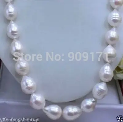 

Free Shipping>>HUGE SEA AAA+ 12-15 MM WHITE AKOYA BAROQUE PEARL NECKLACE 18