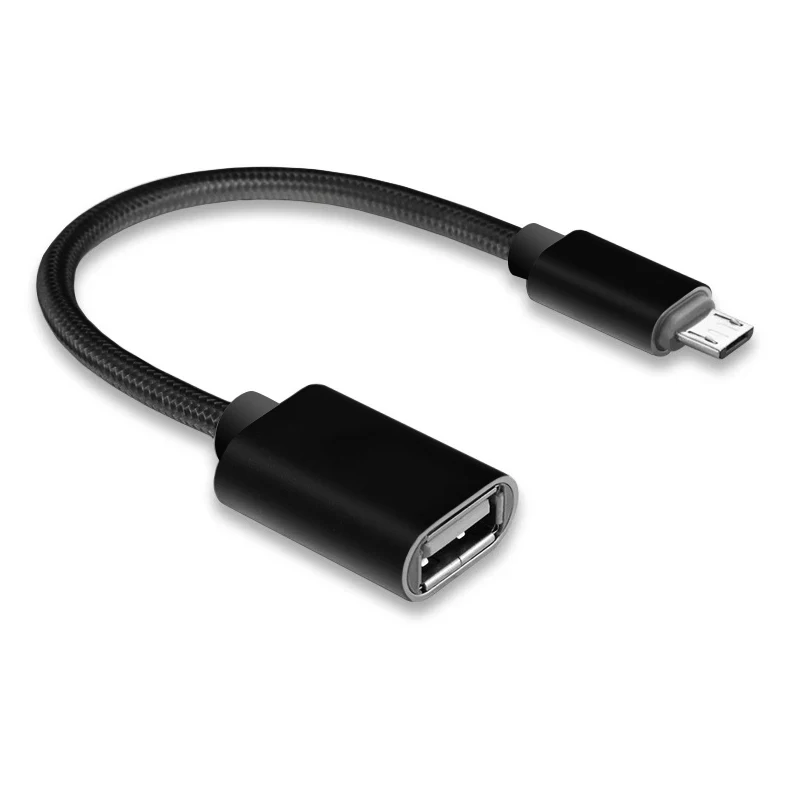 Micro USB OTG кабель адаптер для Android leTV huawei oppo vivo планшет samsung смартфон Micro USB к USB 2,0 конвертер OTG кабель - Цвет: Black