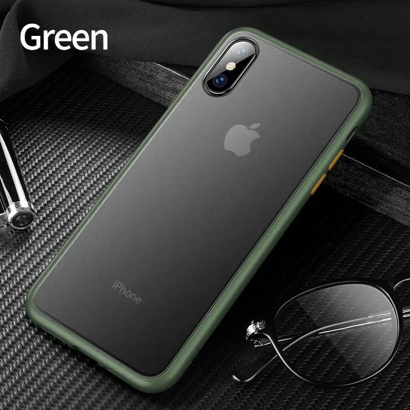 Роскошный Матовый силиконовый чехол Cafele для iPhone X, XR, XS, MAX, полный чехол для iPhone 7, 8 PLUS, мягкий чехол с краями, чехол для iPhone X - Цвет: Зеленый