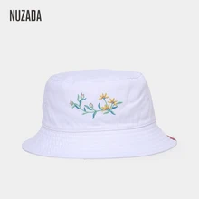 NUZADA вышитые Шапки для рыбака женская шляпа-ведерко кепки лето осень весна хлопок двойной слой можно носить
