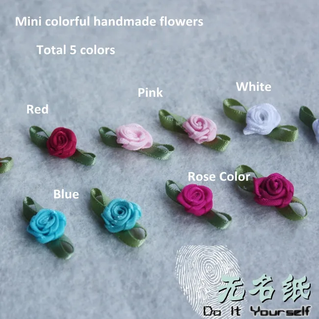 

15mmx 10mm Handmade Fabric Rose Decoration Red Pink Blue White Flowers for Wedding Decoration Home Decoration 5sets/lot=50pcs