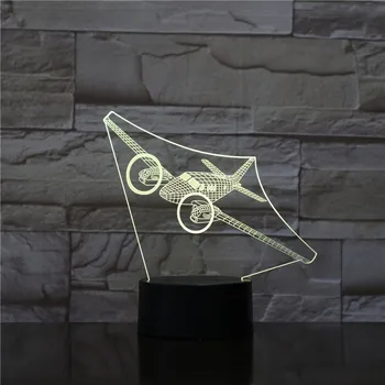 

New Air Plane Touch Remote Control Night Light LED Stereo Acrylic Panel Table Decoration 7 Colors Change Bedroom Decor Lamp