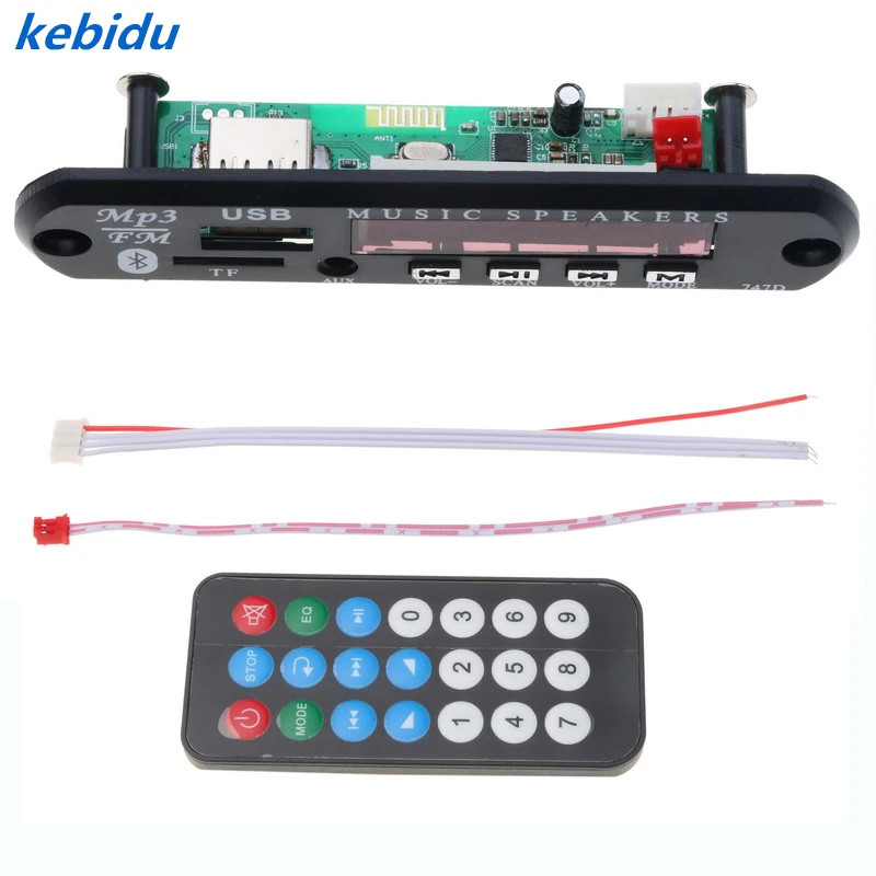 Kebidu Новый MP3 WMA беспроводной декодер Bluetooth аудио модуль Плата USB TF FM Aux радио для 5 В