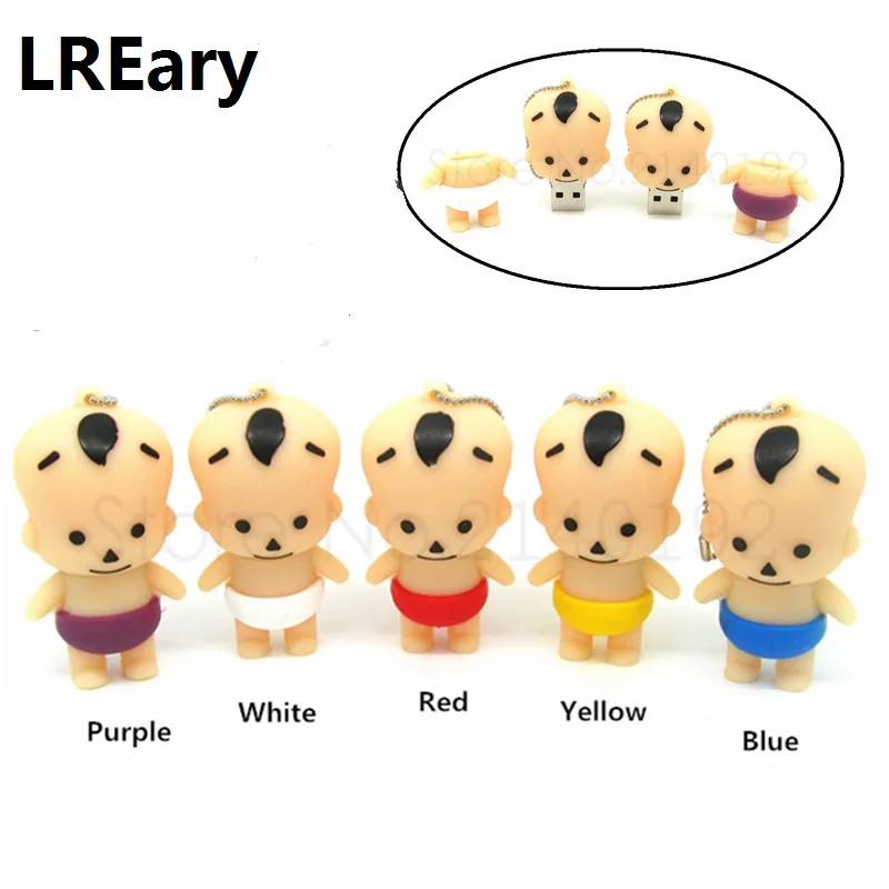 

Cartoon lovely baby boy kid Shape 5 colors USB Flash Drive 4GB 8GB 16GB 32GB thumb stick pen drive flash memory disk keychain