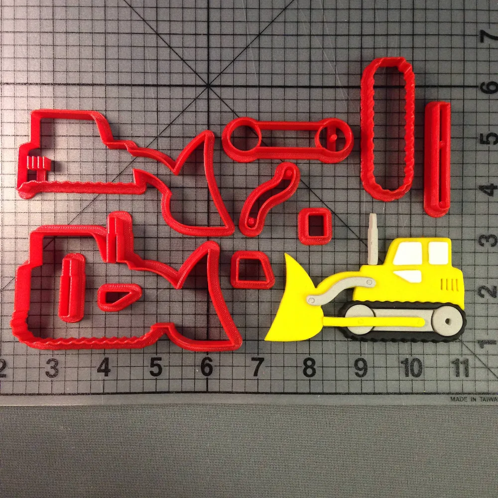 

Dozer Cookie Cutter Fondant Cupcake Top Cutter Made 3D Printed Cookie Mold Cake Decorating Tools cortadores de fondant