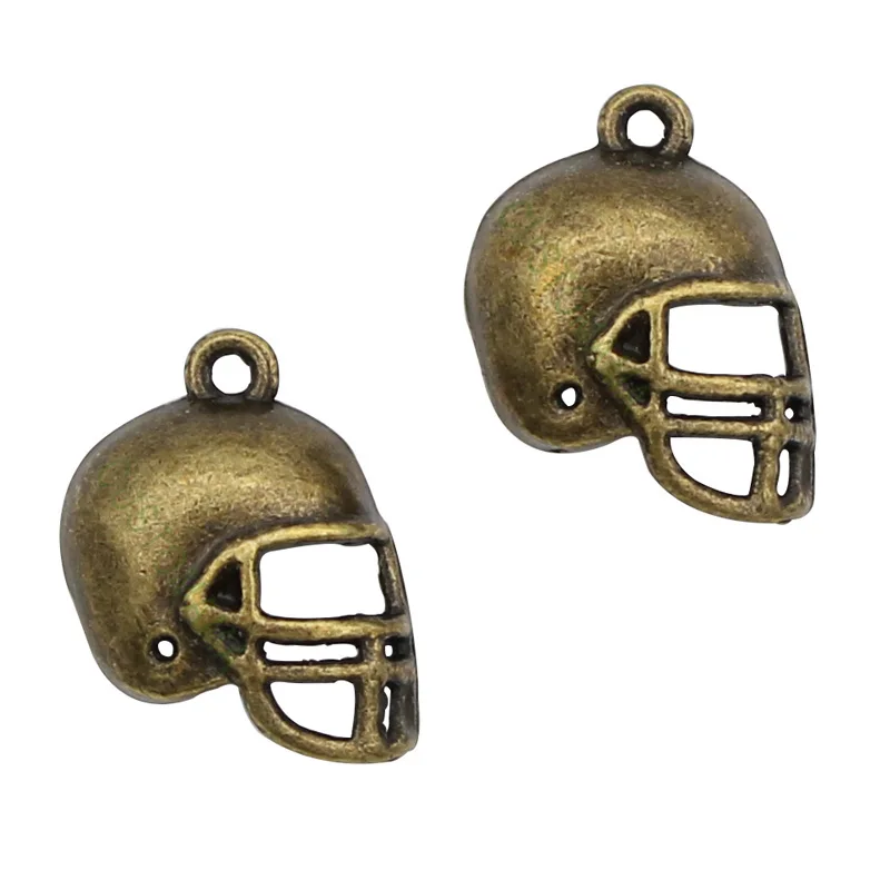 80pcs-Antique Bronze Tone Football Helmet Charms Pendant 20x15mm | Украшения и аксессуары