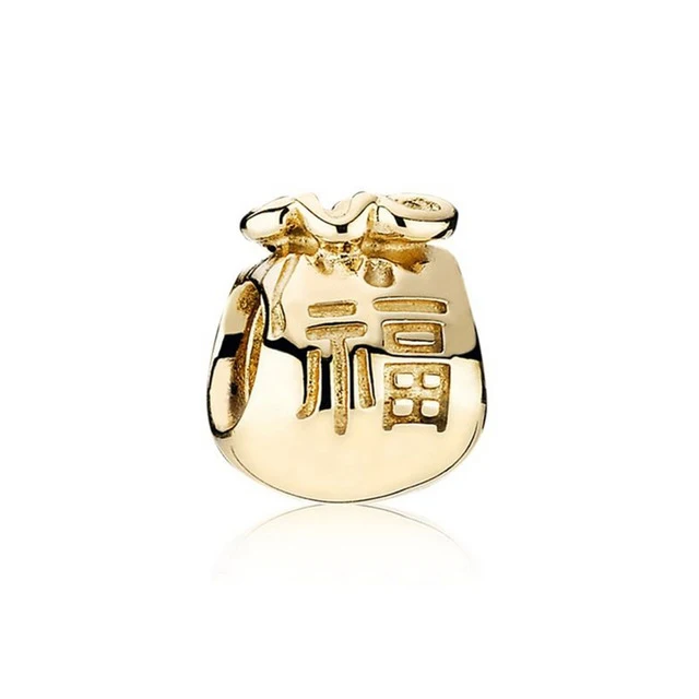 

Kristie 100% 925 Sterling Silver 1:1 Original Gold Money Bag Charm Vintage Women's Jewelry Wedding Gift