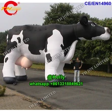 Надувной воздушный шар с молочной коровой для продажи, гигантский надувной мультфильм с молочной коровой для рекламного оформления фермы