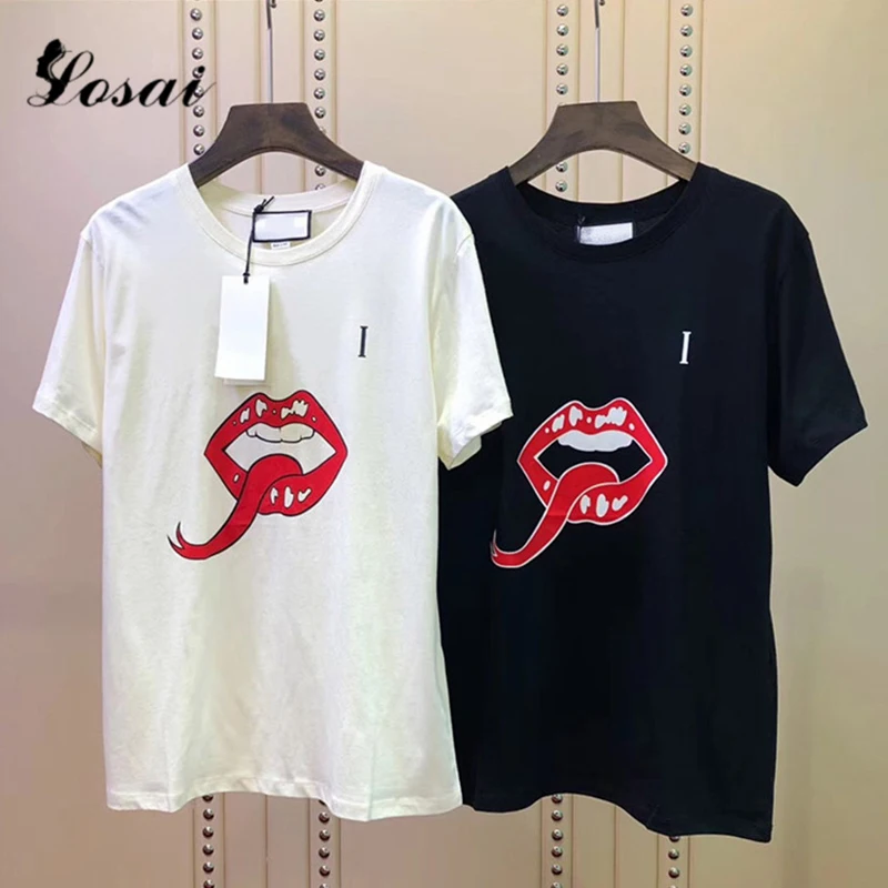 

High Quality Have Logo Women T Shirt 2019 Summer T-shirt Woman Cotton Tshirt Letter Print Fashion Classic Tops Women's T-shirt