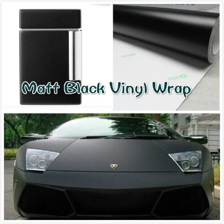 Negro Mate Envoltorio Vinilo Coche Aire // sin Burbujas Mate Todos los Tamaños
