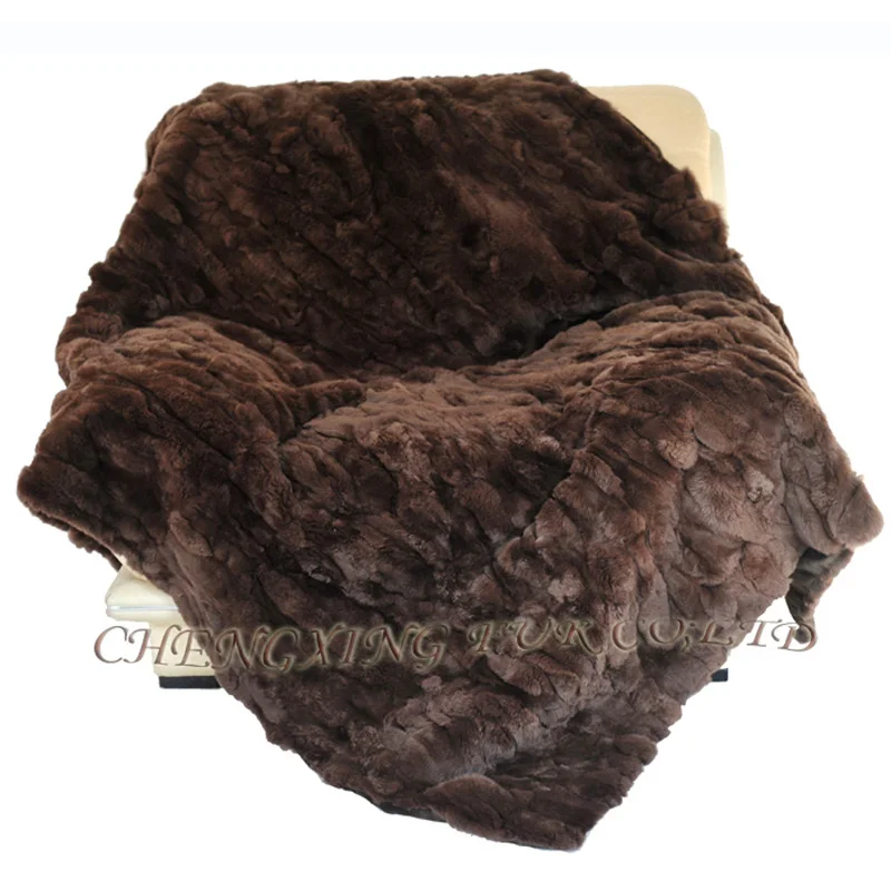 

CX-D-66E Real Rex Rabbit Fur Bedding Blanket Present Warm Blanket Rug Carpet Blanket on the Bed Coperta Throws Rug Sofa