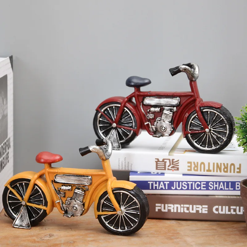

Classic Resin Bicycle Furniture Figurines Creativity Bicycle Model Miniature Home Decoration Creativity Handwork Gift