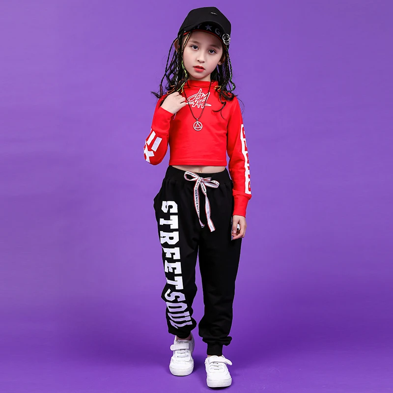 Children's Day Clothes for Girls hip hop girls street Jazz dance set teenage girls clothing 120 130 140 150 160 180 (1)