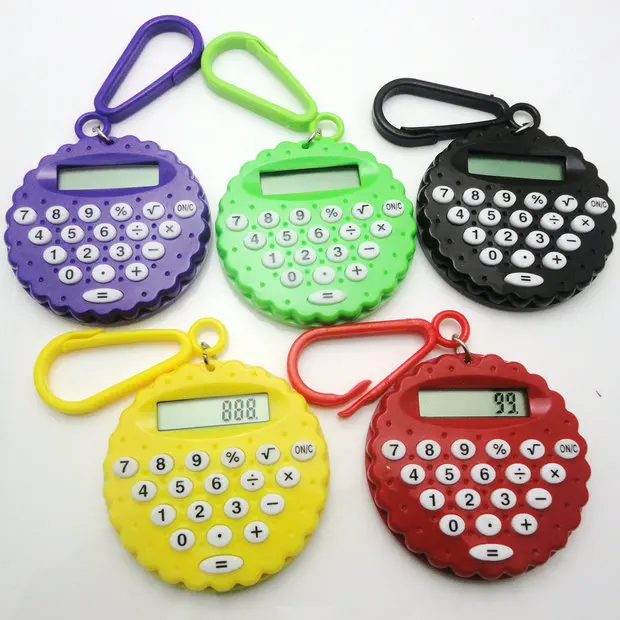 

Free Shipping Creative Cartoon Mini Calculator Keychain Mini Student Calculator Keychains Wholesale
