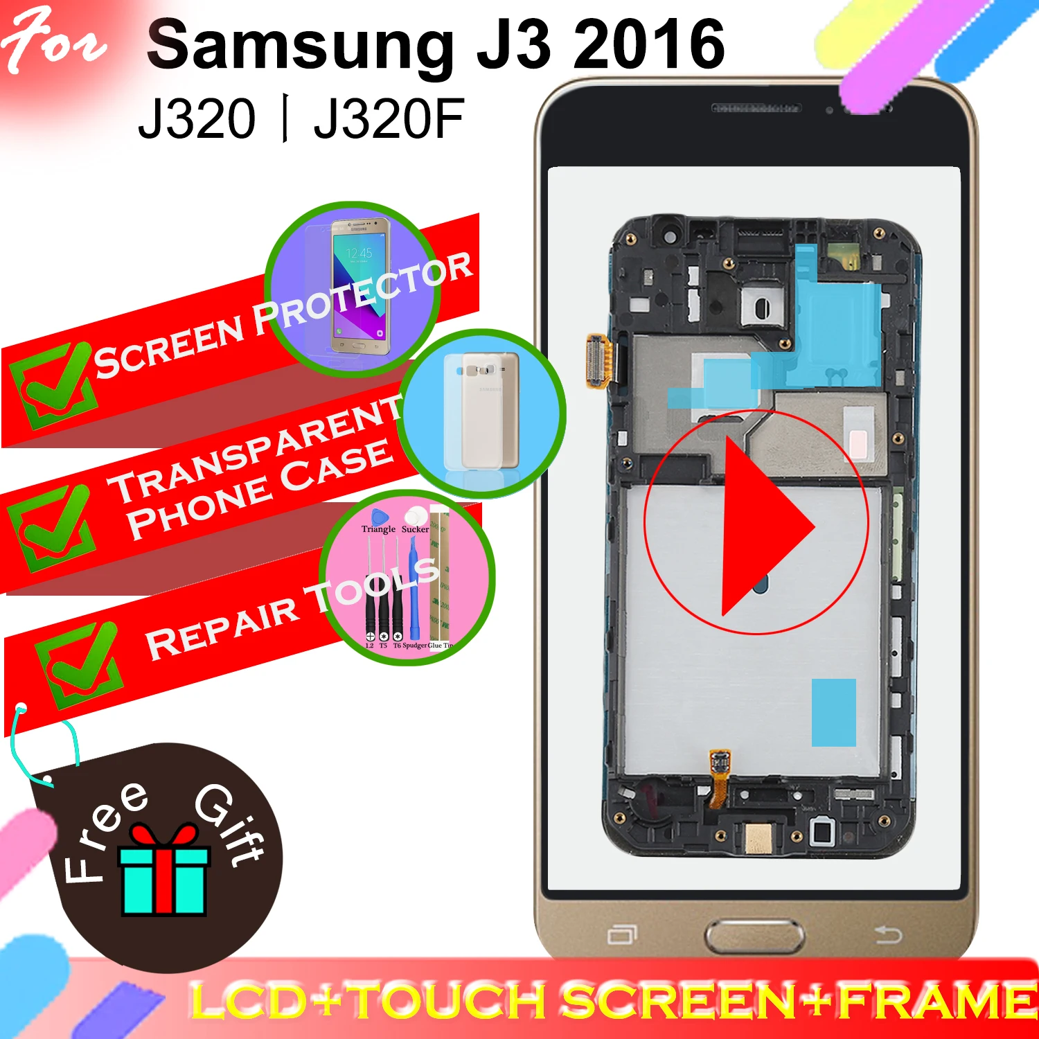 J320 ЖК-дисплей для Samsung Galaxy J3 J320F Дисплей SM-J320FN/м/ч/DS Сенсорный экран Digitizer Ассамблеи Замена рамка кнопки «домой»