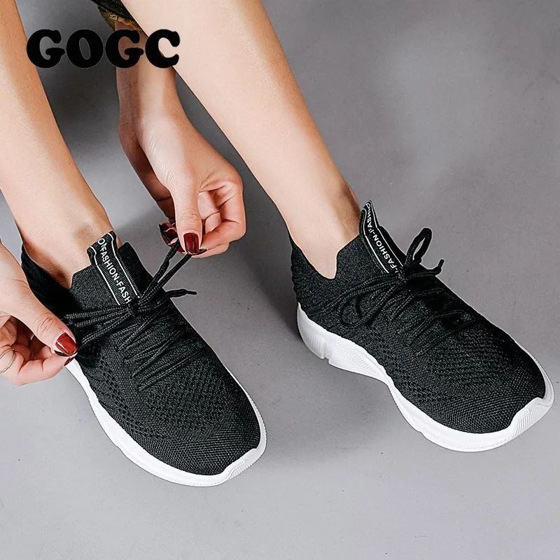 Женские кроссовки на платформе GOGC повседневная обувь плоской подошве спортивные
