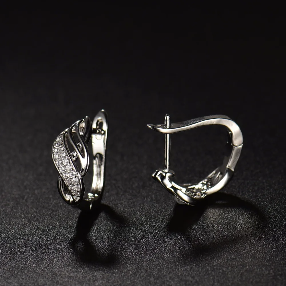 Austrian Crystal Hoop Earrings Shiny Rhinestone Delicate Earring Jewelry