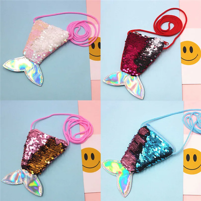 Sequins HandBag Cosmetic Coin Purse 4pc Women Girls Fashion Double Color Shiny Sequins Storage Bag Purse Coin Pouch  (6)
